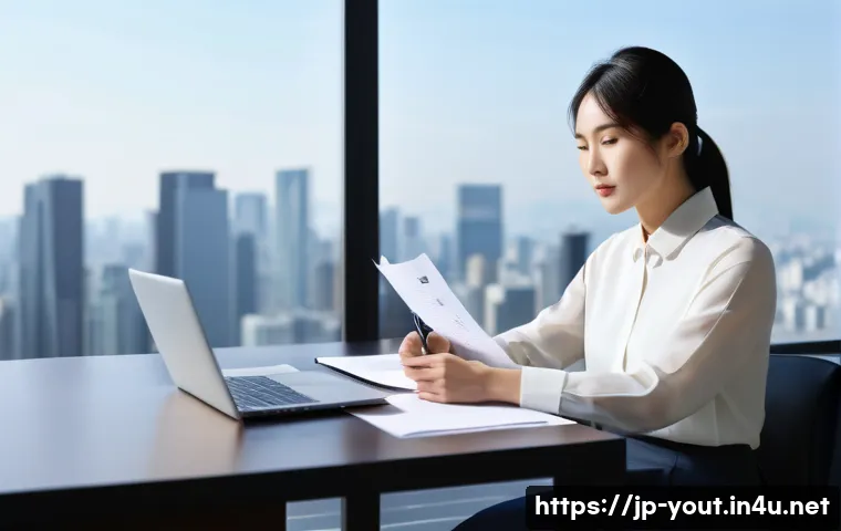 청소년지도사 연봉 협상 전략 - A professional Japanese office worker in modern business attire, confidently sitting at a sleek desk...