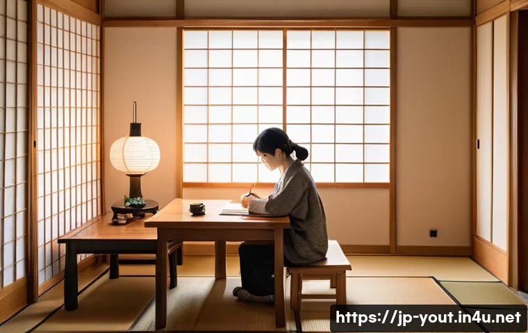 청소년지도사 실기시험 꿀팁 모음 - A modern Japanese study room scene featuring a young adult practicing role-play for a practical exam...