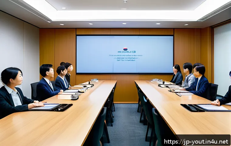 청소년지도사 직무에서의 공공기관 협력 - A professional multi-agency meeting scene in a modern conference room, featuring diverse public serv...